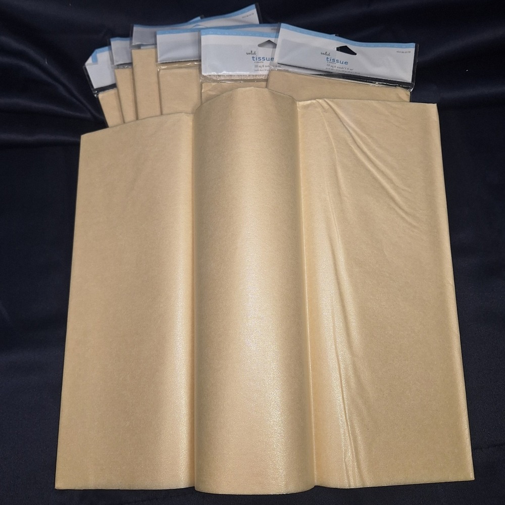 Vintage Gold Shimmer 20 x 26" Tissue‎ Paper 9 packs = 45 sheets 2001 Target NEW